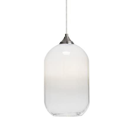 Besa Lighting Omega 12 Cord Pendant, White/Clear, Satin Nickel Finish, 1x60W Incandescent 1JT-OMEGA12WH-SN